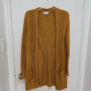 Pink Rose Women's Golden/Mustard Yellow Cardigan
